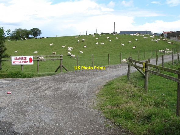 Photo 6"x4" The Drumgooland Road entrance to the Seaforde Moto-X Park Annadorn c2011