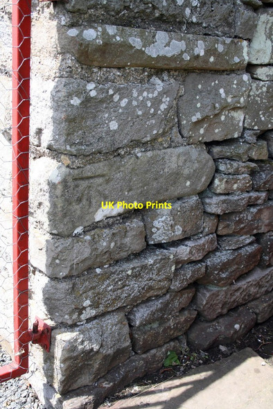 Photo 6"x4" Benchmark on the garage of Jacksons Cottage Castle Bolton c2011