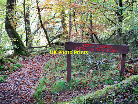 Photo 6"x4" Warning Sign on Dunearn Burn Walk Conicavel c2010