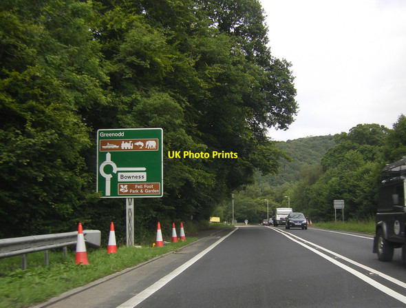 Photo 6"x4" A590 approaching the roundabout at Newby Bridge Newby Bridge c2011