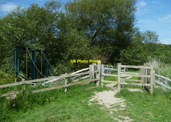 Photo 6"x4" Gate on footpath over sluice on the Arun Arundel c2011