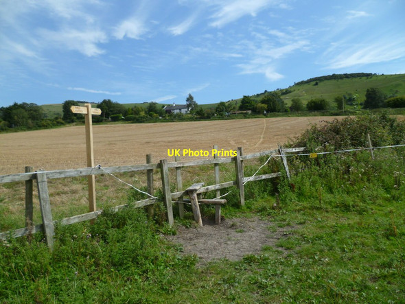 Photo 6"x4" Another stile and signpost on the way to Fulking Fulking c2011