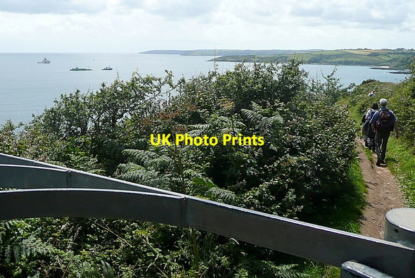 Photo 6"x4" Coast path at Newporth Head Falmouth c2011