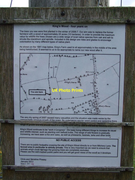 Photo 6"x4" Kings Wood Sign Hightown Green c2011