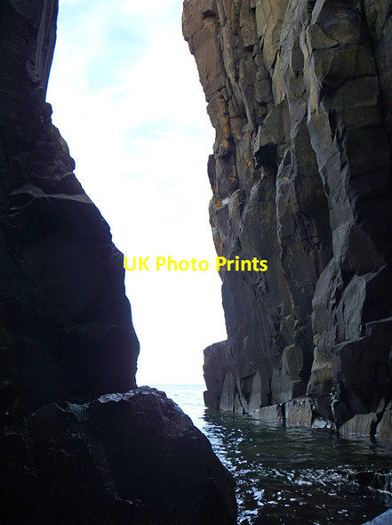 Photo 6"x4" Sea arch below Dun Vlarveg Upper Ollach c2011