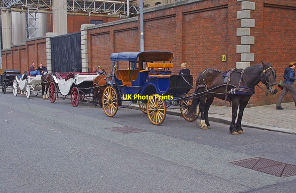 Photo 6"x4" Horse-drawn carriages, Grand Canal Place, Dublin Dolphins Barn c2010