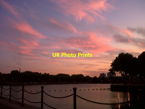 Photo 6"x4" Sunset over Greenland Dock Poplar\/TQ3780 c2011