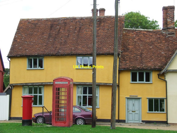 Photo 6"x4" Red Boxes And Cottages Hartest c2011