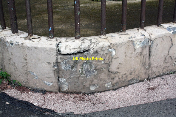 Photo 6"x4" Benchmark on wall outside #1 Chiswick Street Carlisle c2011