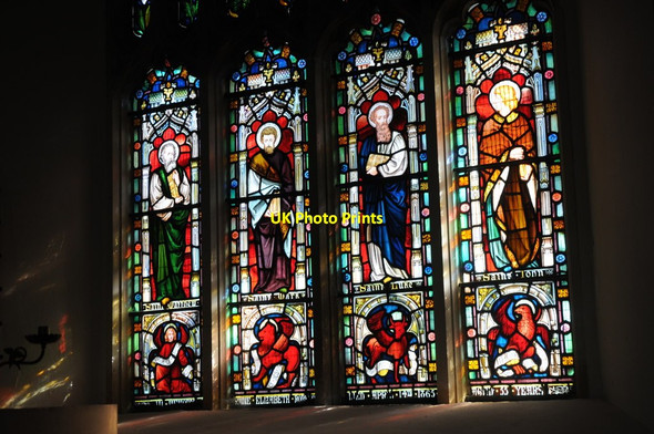 Photo 6"x4" Stained glass window, Forthampton church Forthampton c2011