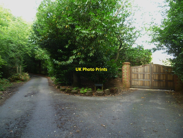 Photo 6"x4" Imposing gateway on footpath on the edge of Winterfold Wood Peaslake c2011