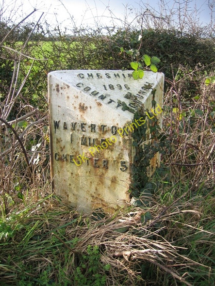 Photo 6"x4" Mile Post at Hatton Heath Hatton Heath c2007