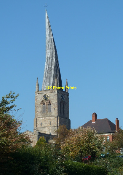 Photo 6"x4" Chesterfield church spire Chesterfield\/SK3871 c2011