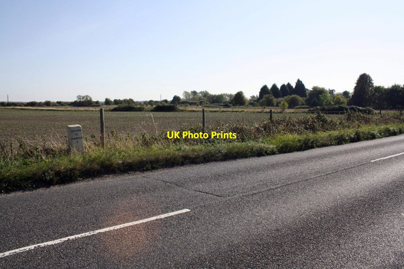 Photo 6"x4" View across A338 including milestone East Hanney c2011