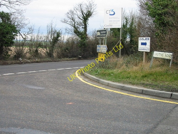 Photo 6"x4" Junction of Cooting Road with the B2046 Adisham c2007