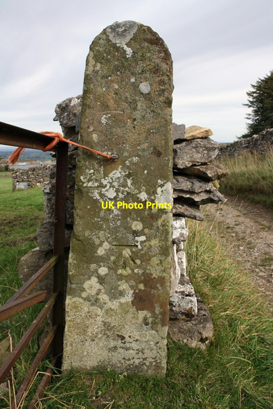 Photo 6"x4" Benchmark on gatepost on Flint Lane West Witton c2011