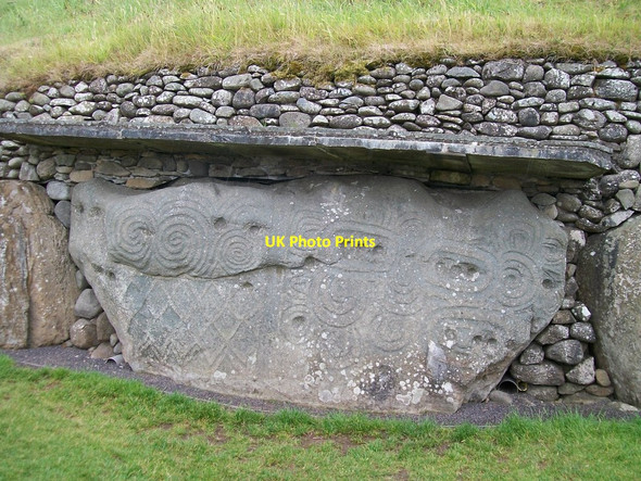 Photo 6"x4" Carved stone in the rear outer wall of the Newgrange Tomb Dowth c2011