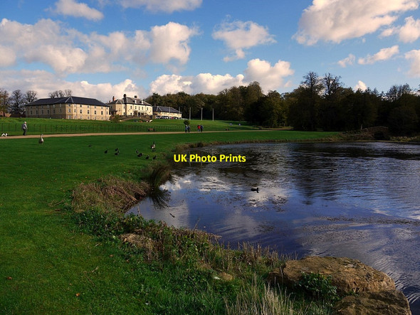 Photo 6"x4" Hardwick Hall Hotel from the Country Park Lake Sedgefield c2011