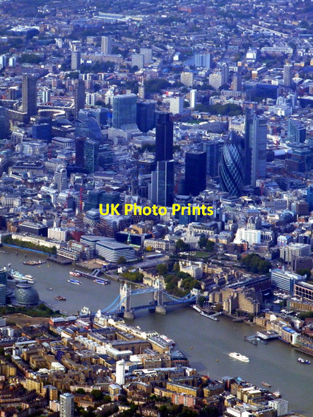 Photo 6"x4" Tower Bridge and the City of London from the air London c2011
