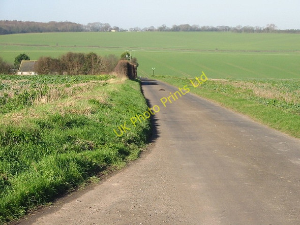 Photo 6"x4" Looking NW along Northbourne road and across open fields East Studdal c2007