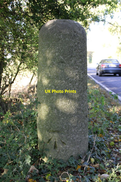 Photo 6"x4" Benchmark on milestone beside A415 Abingdon c2011