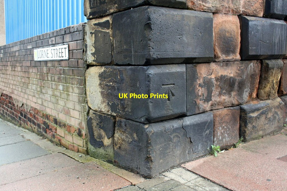 Photo 6"x4" Benchmark on railway bridge, Victoria Viaduct Carlisle c2011