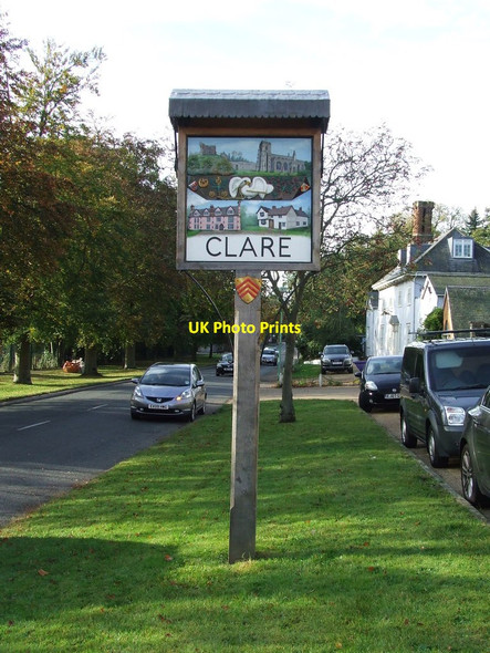 Photo 6"x4" Clare Village Sign Clare\/TL7645 c2011