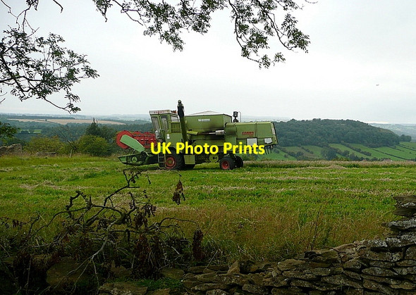 Photo 6"x4" Combine harvester above Hutton le Hole Hutton-le-Hole c2011