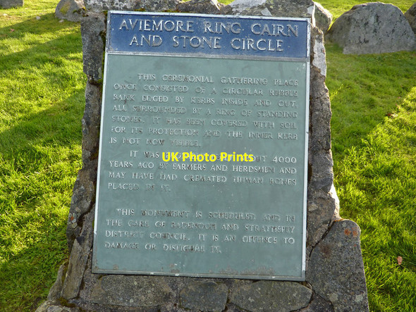 Photo 6"x4" Interpretation plaque  at Aviemore Ring Cairn and Stone Circle Milton\/NH8913 c2011