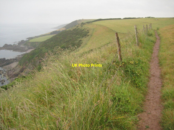 Photo 6"x4" Coast path above Ryder's Hole Mothecombe c2011