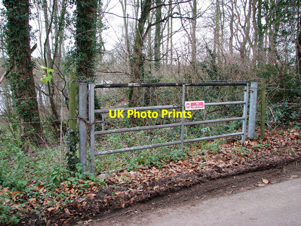 Photo 6"x4" Padlocked gate on track into Sluice Wood, Martlesham Broom Hill\/TM2647 c2011