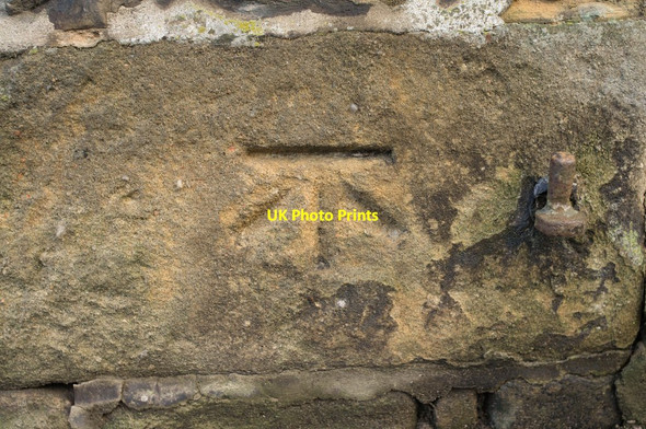 Photo 6"x4" Cut Bench Mark, Former School, Pateley Bridge Pateley Bridge c2012