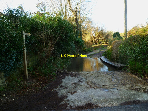 Photo 6"x4" Footpath leaves road in Bignor Bignor c2012