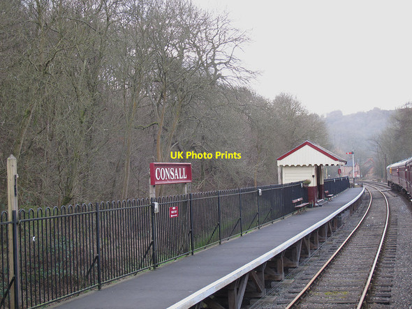 Photo 6"x4" Consall station, southbound platform Hazles c2011
