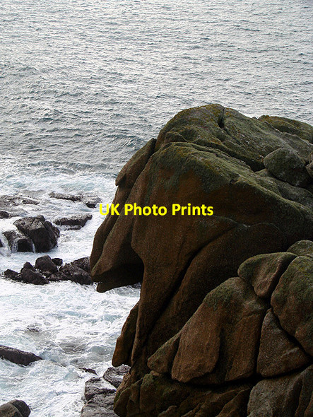 Photo 6"x4" Coastal rocks viewed from the South West Coastal Path Nanquidno c2012