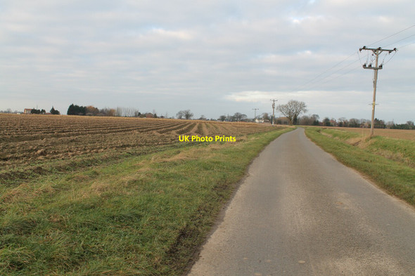 Photo 6"x4" Washdyke Road with ploughed field Kirton End c2012