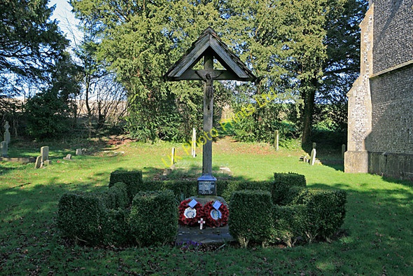 Photo 6"x4" War Memorial at west end of church, Brown Candover Brown Candover c2007