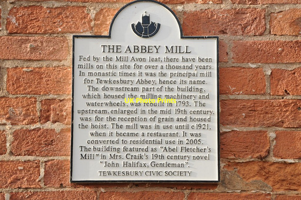 Photo 6"x4" Plaque on Abbey Mill Tewkesbury c2012