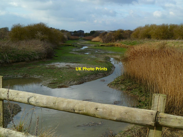 Photo 6"x4" Water channel west of Pagham Harbour Church Norton c2012