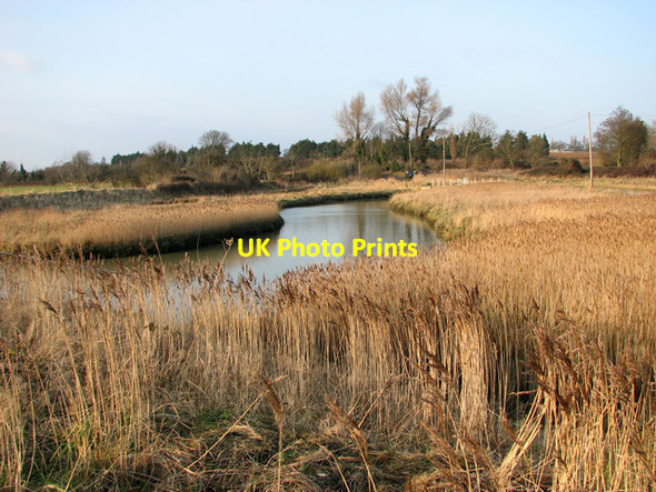 Photo 6"x4" Drainage channel by Hollesley pumping station Shingle Street c2012