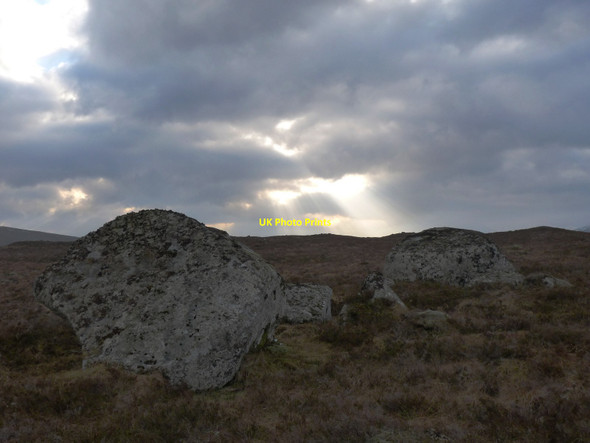 Photo 6"x4" Moorland boulders near Lochan na Craoibhe Lochan na Craoibhe\/NN3359 c2012