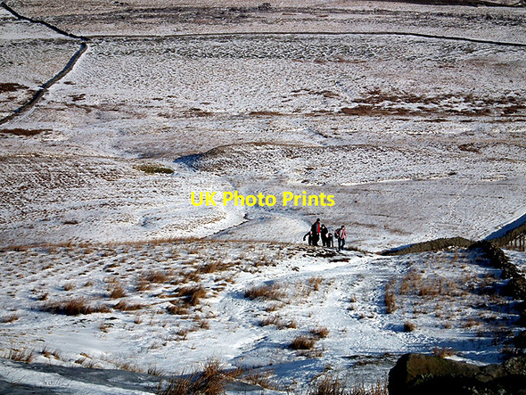 Photo 6"x4" Walkers ascending Park Fell Ribble Head\/SD7779 c2012