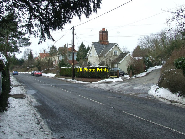 Photo 6"x4" Road junction and cottages Stoke by Clare c2012