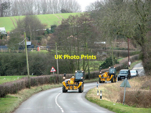 Photo 6"x4" Farm vehicles on the road through Brightwell Brightwell c2012