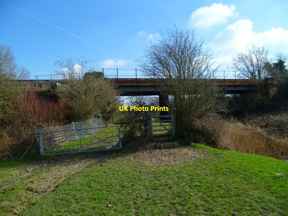 Photo 6"x4" Footpath approaches railway and river south of Offham Lewes c2012