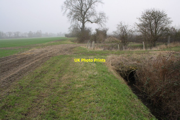 Photo 6"x4" Junction of farm tracks beside ditch Goosey c2012