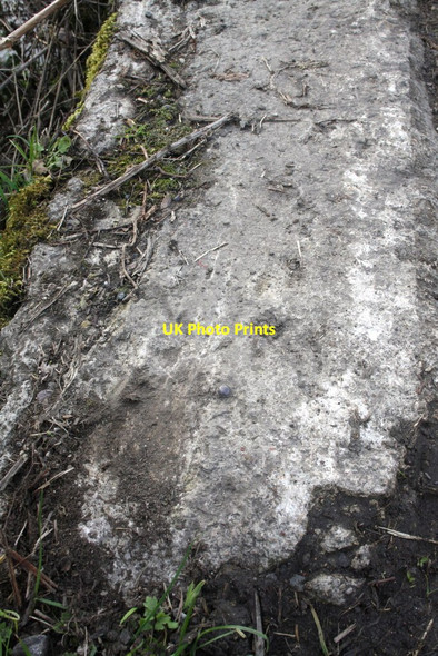 Photo 6"x4" Benchmark on ditch culvert, Millaway Lane Goosey c2012