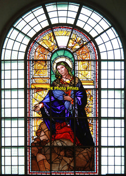 Photo 6"x4" St Mary with All Saints, Rotherhithe - Stained glass window Bermondsey c2012