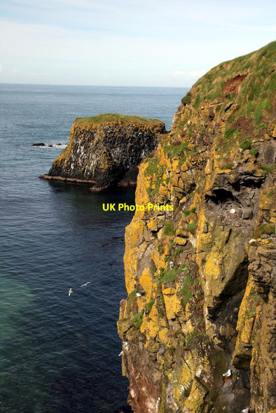 Photo 6"x4" Cliffs on Carrick Island Ballintoy c2012