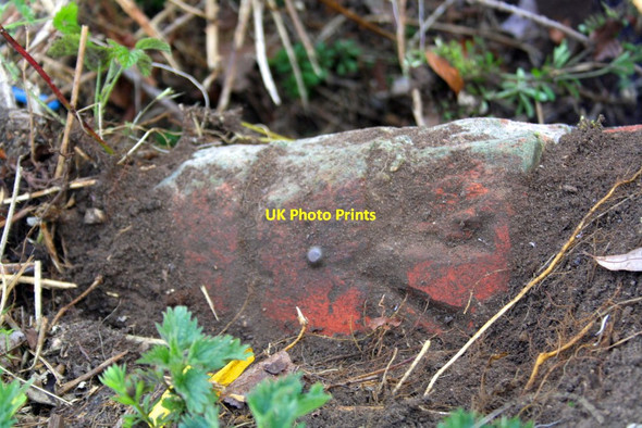 Photo 6"x4" Benchmark on culvert at Wally Corner Berinsfield c2012